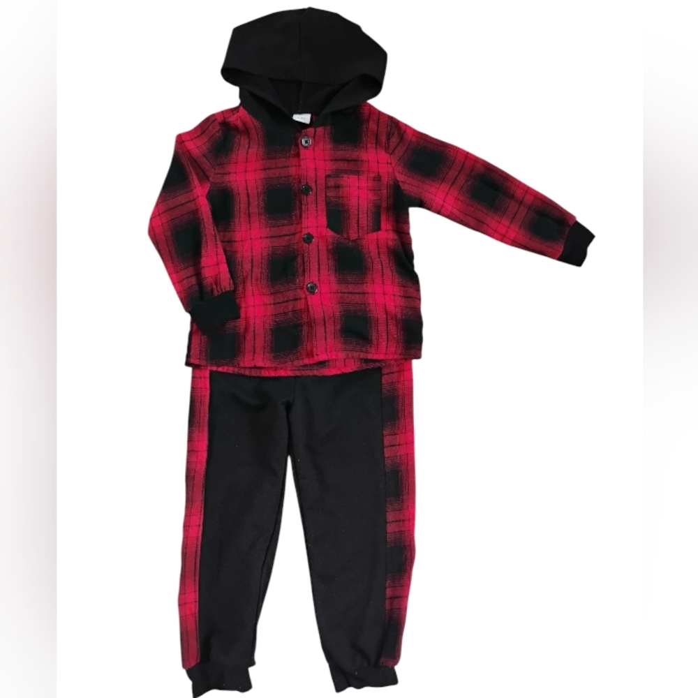 Buffalo Plaid Red and Black Kids Outfit